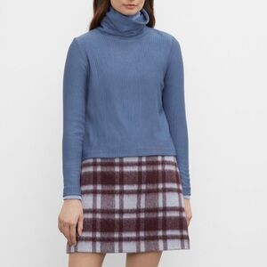 Centie Plaid Mini Skirt - Purple Mu - New With Tags